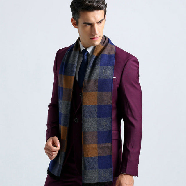 Colorful Plaid Scarves For Men of Business Man Style