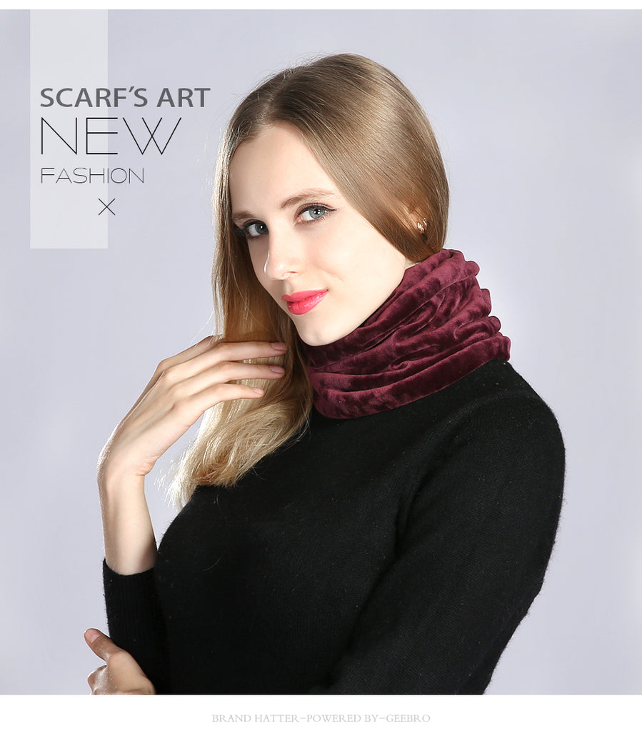 New Fashion Velvet Thick Ring Winter Neck Scarf Unisex Scarves