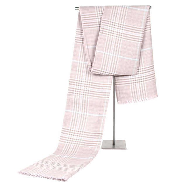 Men's Cashmere Feel Winter Plaid Scarf Soft Elegant Long Fashion Wrap Scarves MSF005