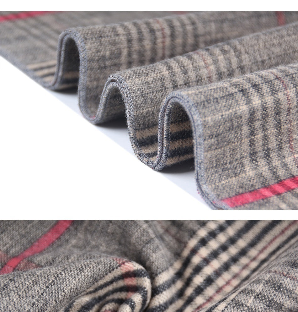 Men's Cashmere Feel Winter Plaid Scarf Soft Elegant Long Fashion Wrap Scarves MSF005