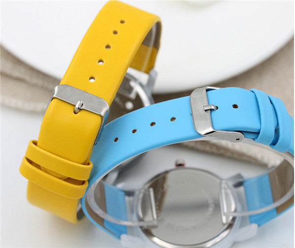 Shining Turntable Leather Band Female Wrist Watch ww-b