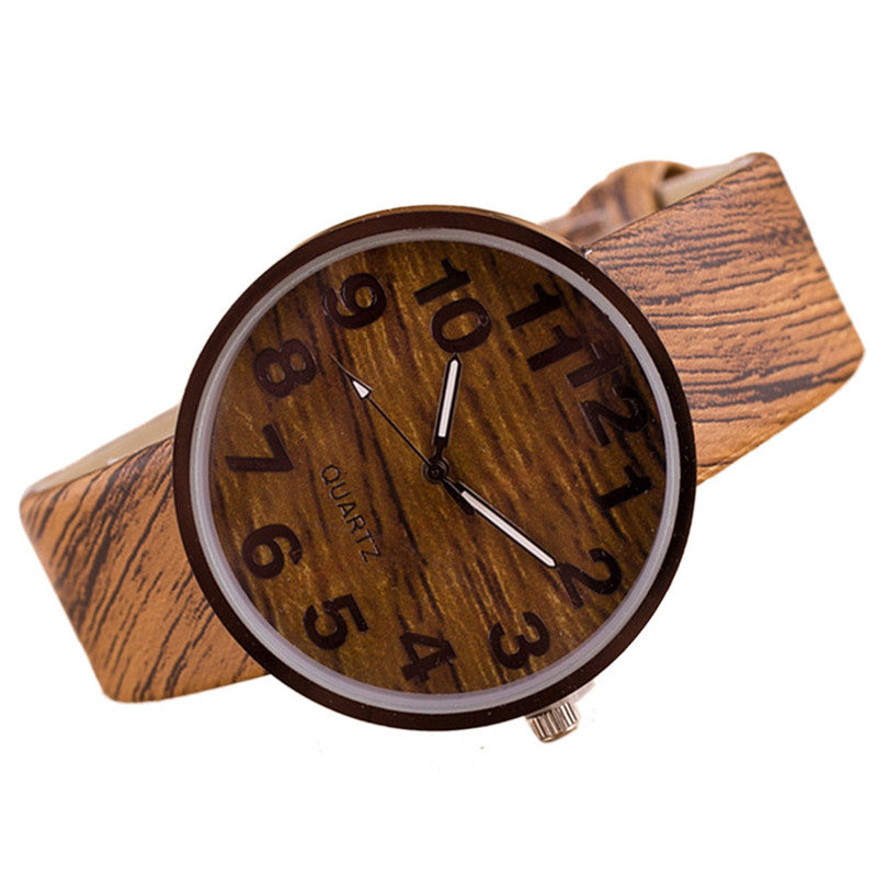 Vintage Style Wood Grain Quartz Watch For Women ww-d