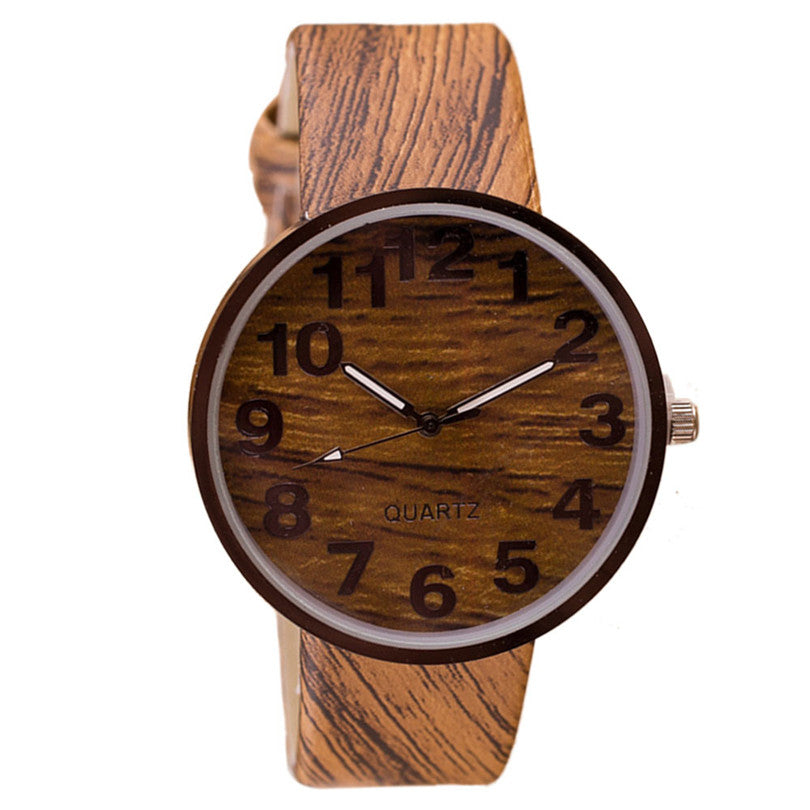 Vintage Style Wood Grain Quartz Watch For Women ww-d