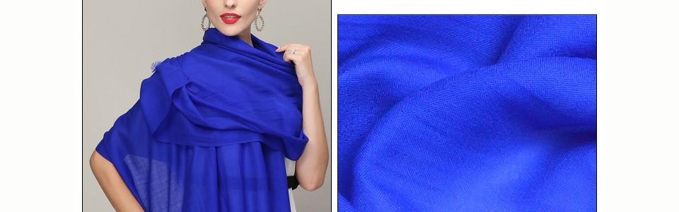 Ladies 100% Pure Wool Solid Color Long Scarves