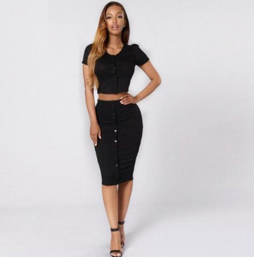 Suits For Women 2 Two Piece Crop Tops And Skirts