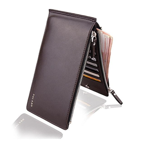 Double Zippers Ultra Thin Business Wallet for Men