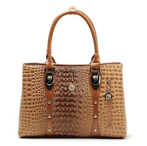 Brands Luxury Crocodile Design High Quality Leather Tote Handbag