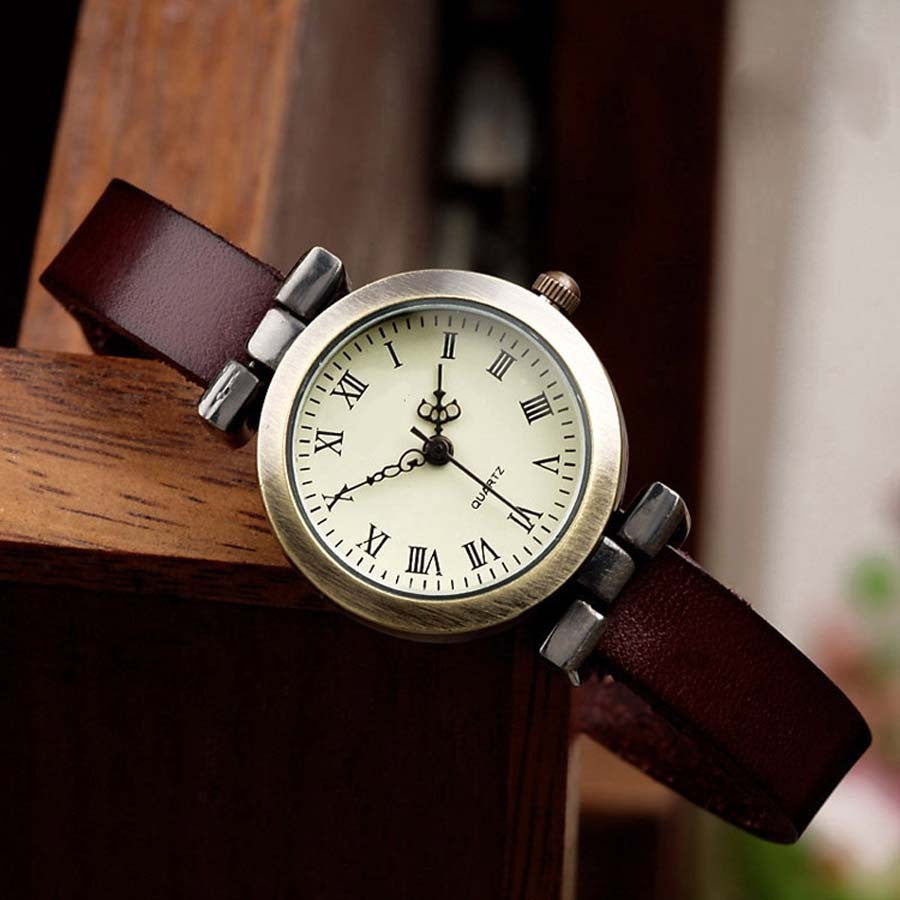 8 Classic Vintage Leather Band Dress Watches ww-d