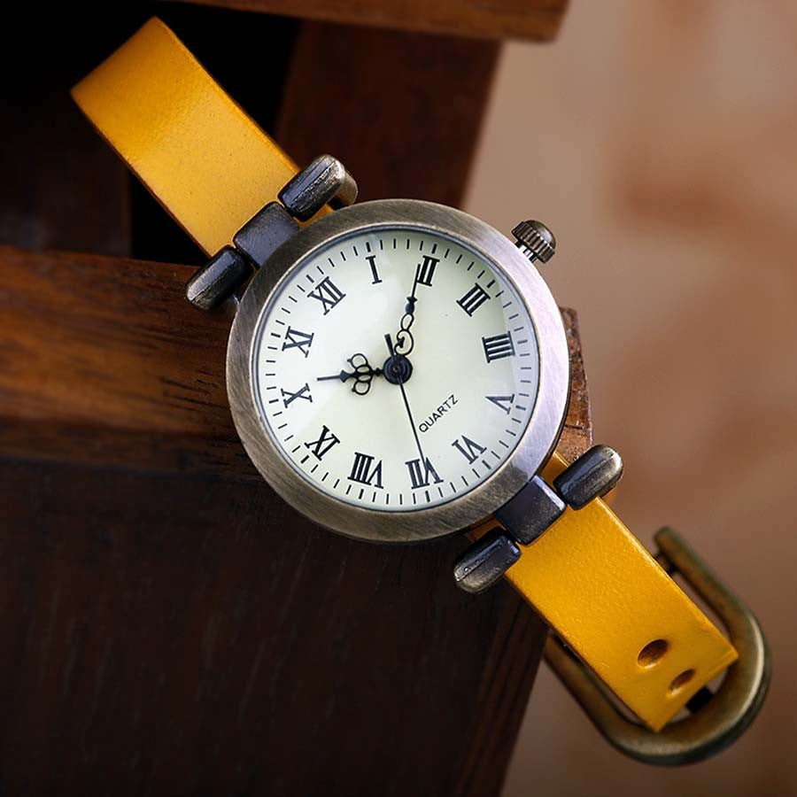 8 Classic Vintage Leather Band Dress Watches ww-d