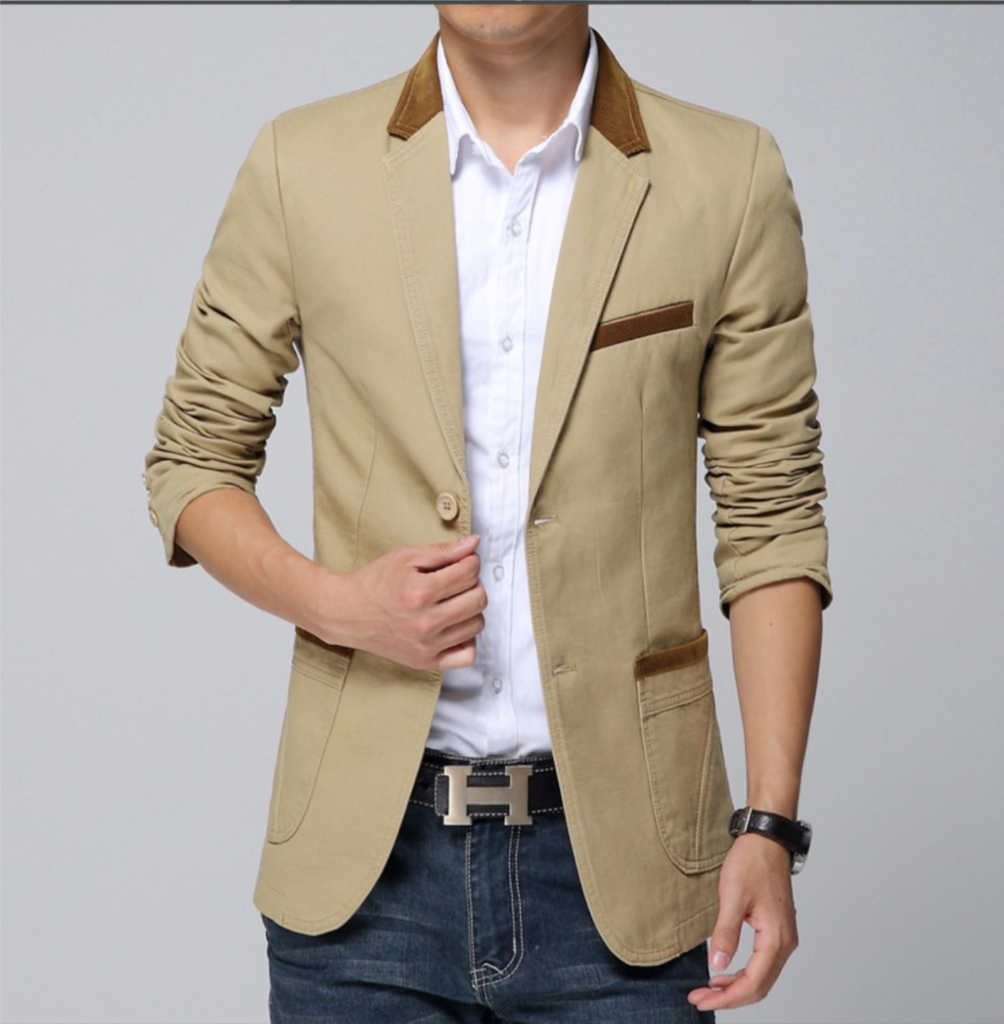 Slim Fit Masculino Casual Blazer for Men