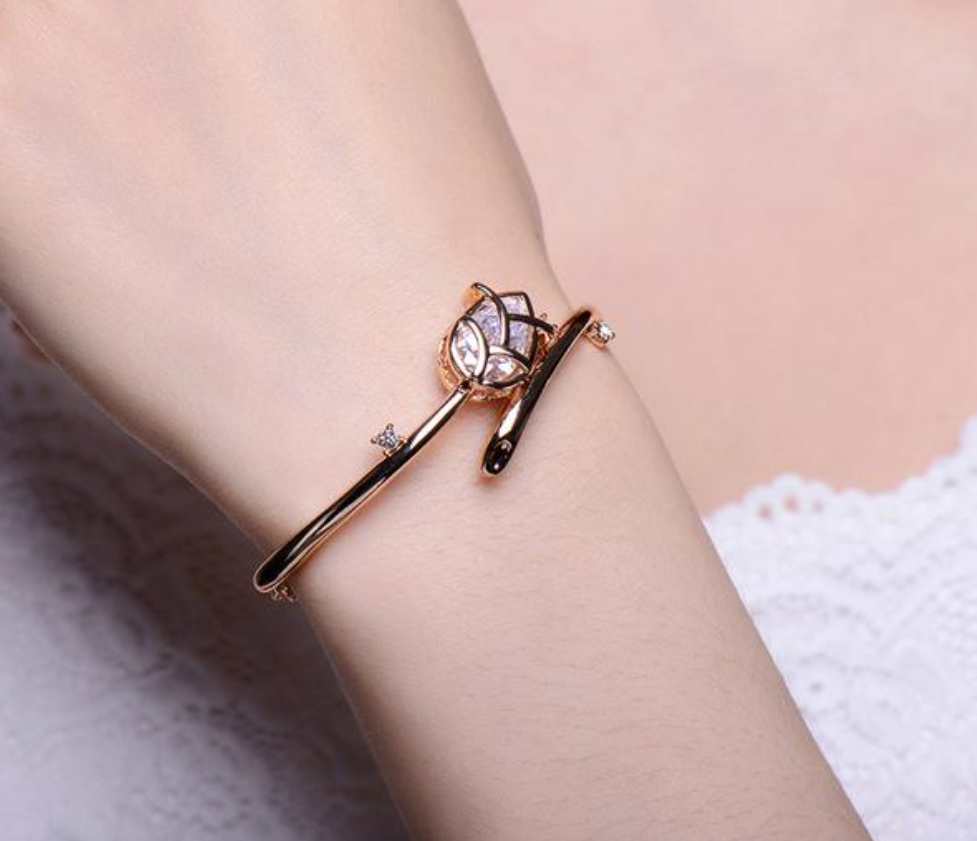 Trendy Tulip Bracelets White & Rose Gold Jewelry