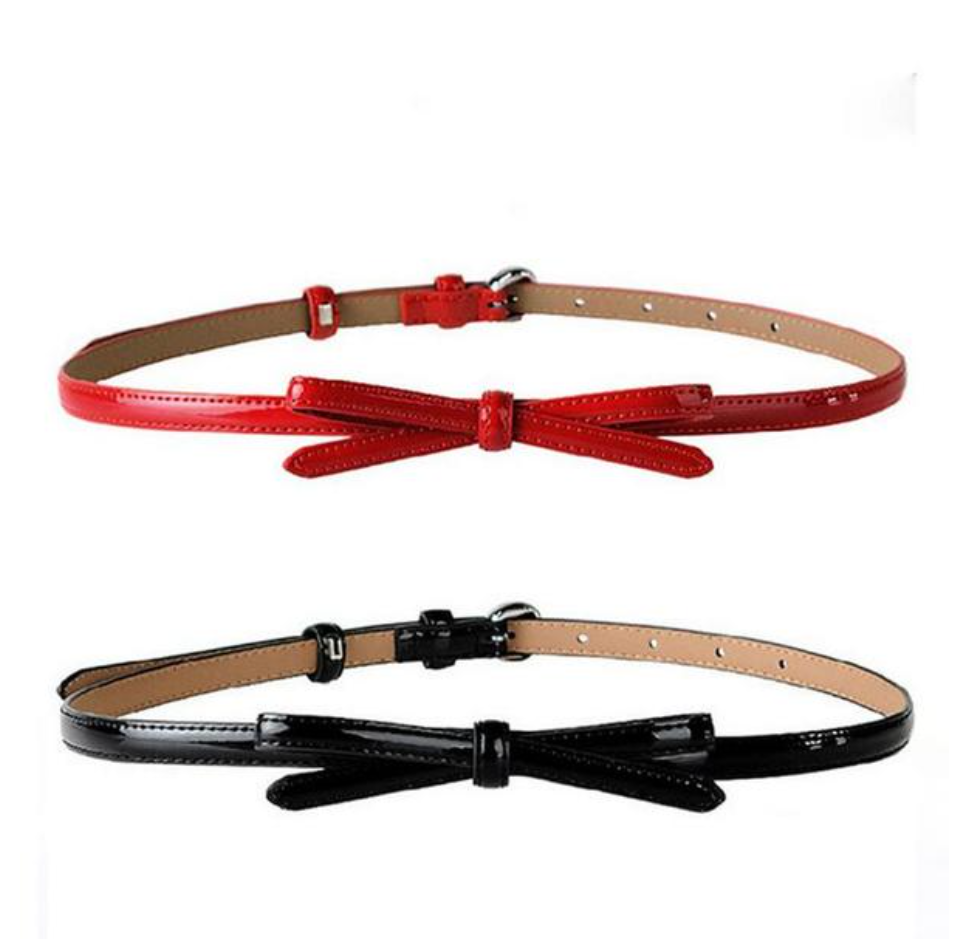 Small Bow Decoration Slim Belt For Women