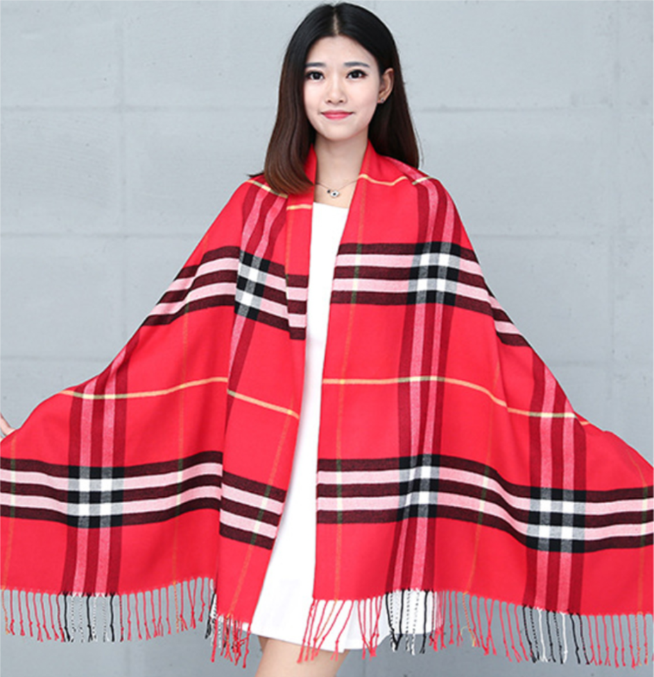 Long and Plaid Fashion Warm & Soft Shawls Scarves For Women