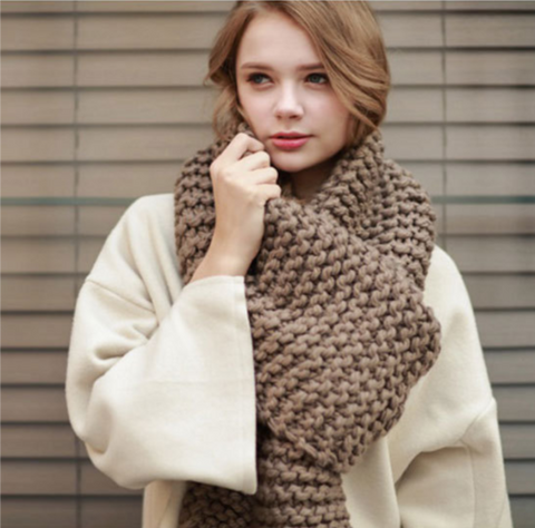 Luxury Fashion Wool Knitted Soft & Thick Scarves For Women
