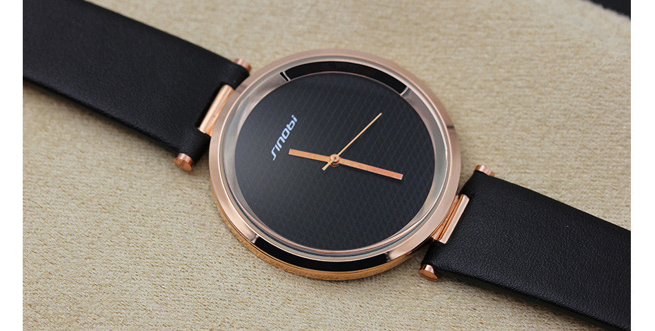 Analog Golden Leather Luxury Brand Watch ww-d wm-q