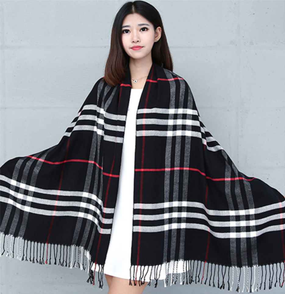 Long and Plaid Fashion Warm & Soft Shawls Scarves For Women