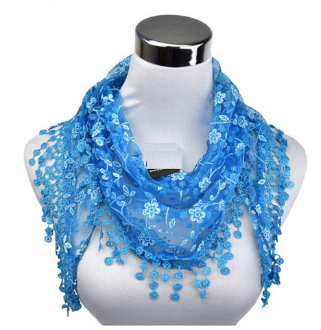 Summer Lady Lace Floral Scarves
