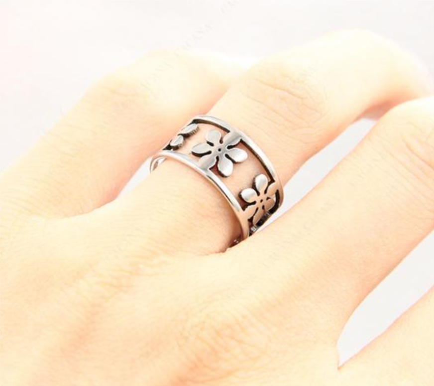 Steel Five Petals Ring wr-