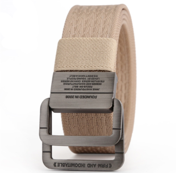 Military Tactical Double Ring Buckle Thicken Canvas Belt for Men