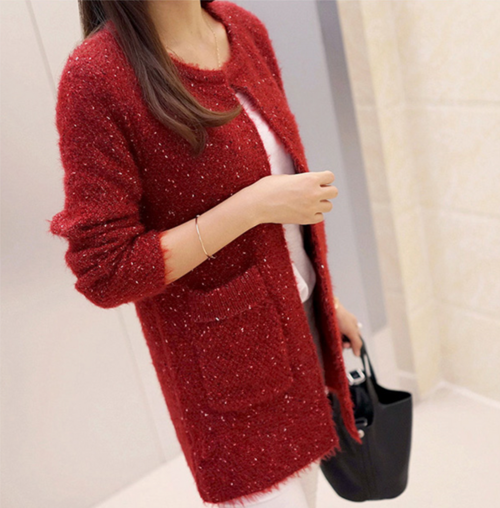 Long Cardigan Long Sleeve Knitted  Sweaters For Women