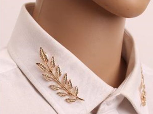 Exquisite Leaf Collar Pin Brooches
