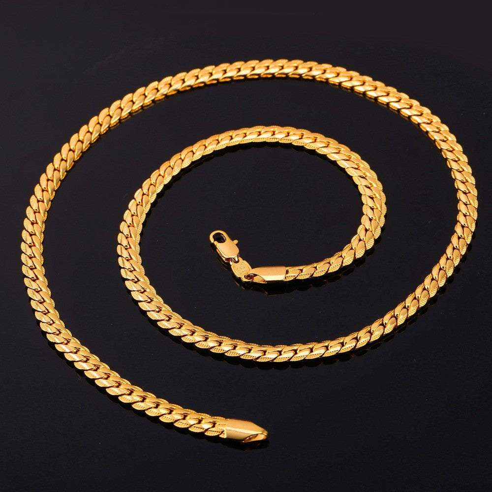 Long/Choker 6MM Vintage Black Gun/Gold Plated Chain For Women/Men mj- Necklaces